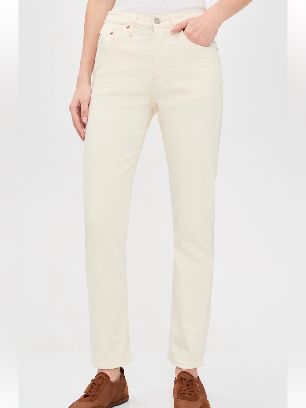 Levi's 501 Straight Leg Jeans in Cream